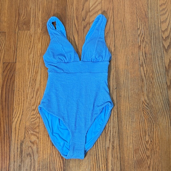 Andie‎ The Mykonos One Piece LT Swimsuit Textured Blue size S long torso NWOT - Picture 3 of 6
